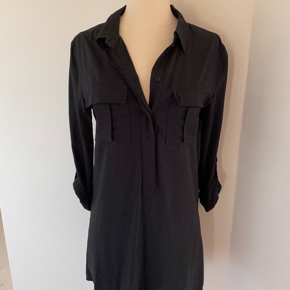 Black button down tunic Banana Republic 4